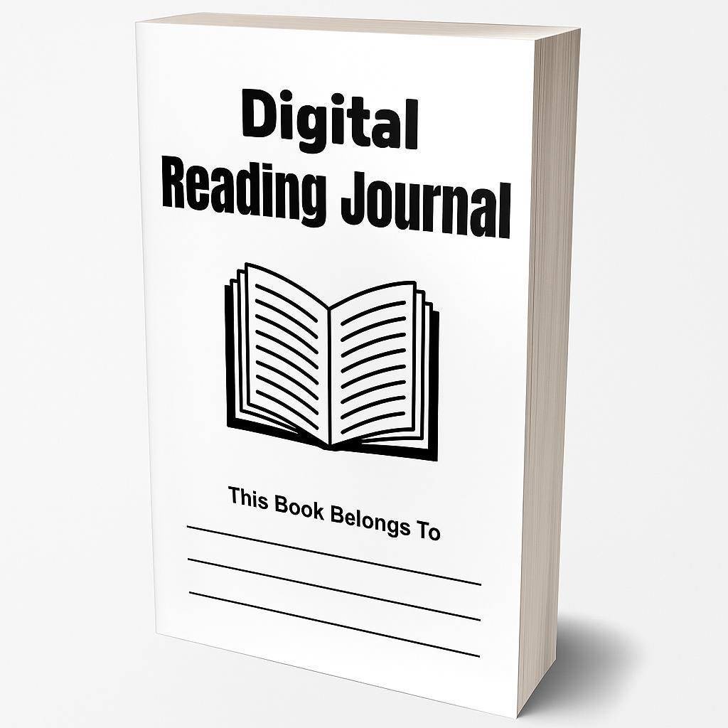 Digital Reading Journal and Book Tracker | Printable PDF for Avid Readers | Perfect Planner for Tracking Progress and Reviewing Favorite