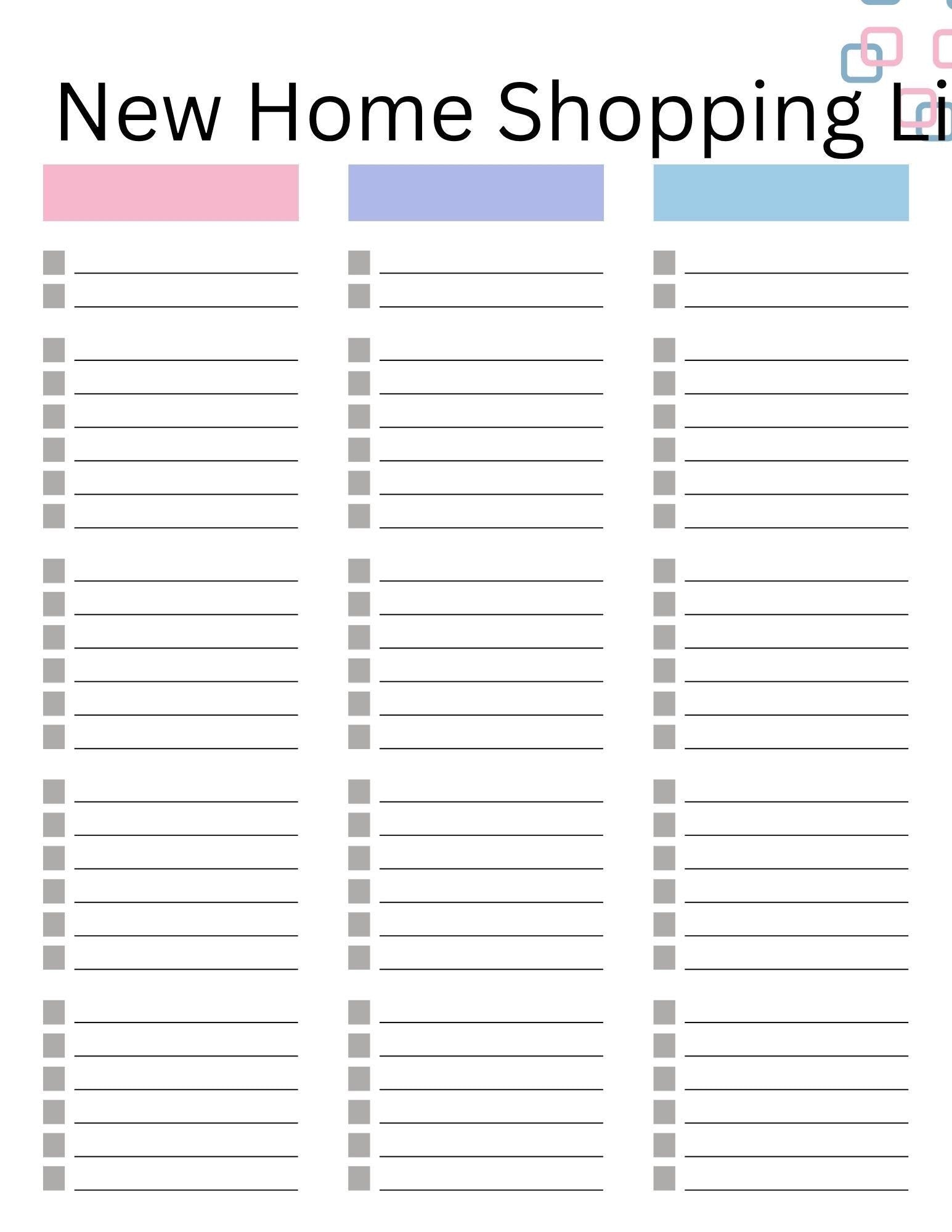 New Home Essentials Checklist Printable | Complete Moving In Guide for First-Time Homeowners