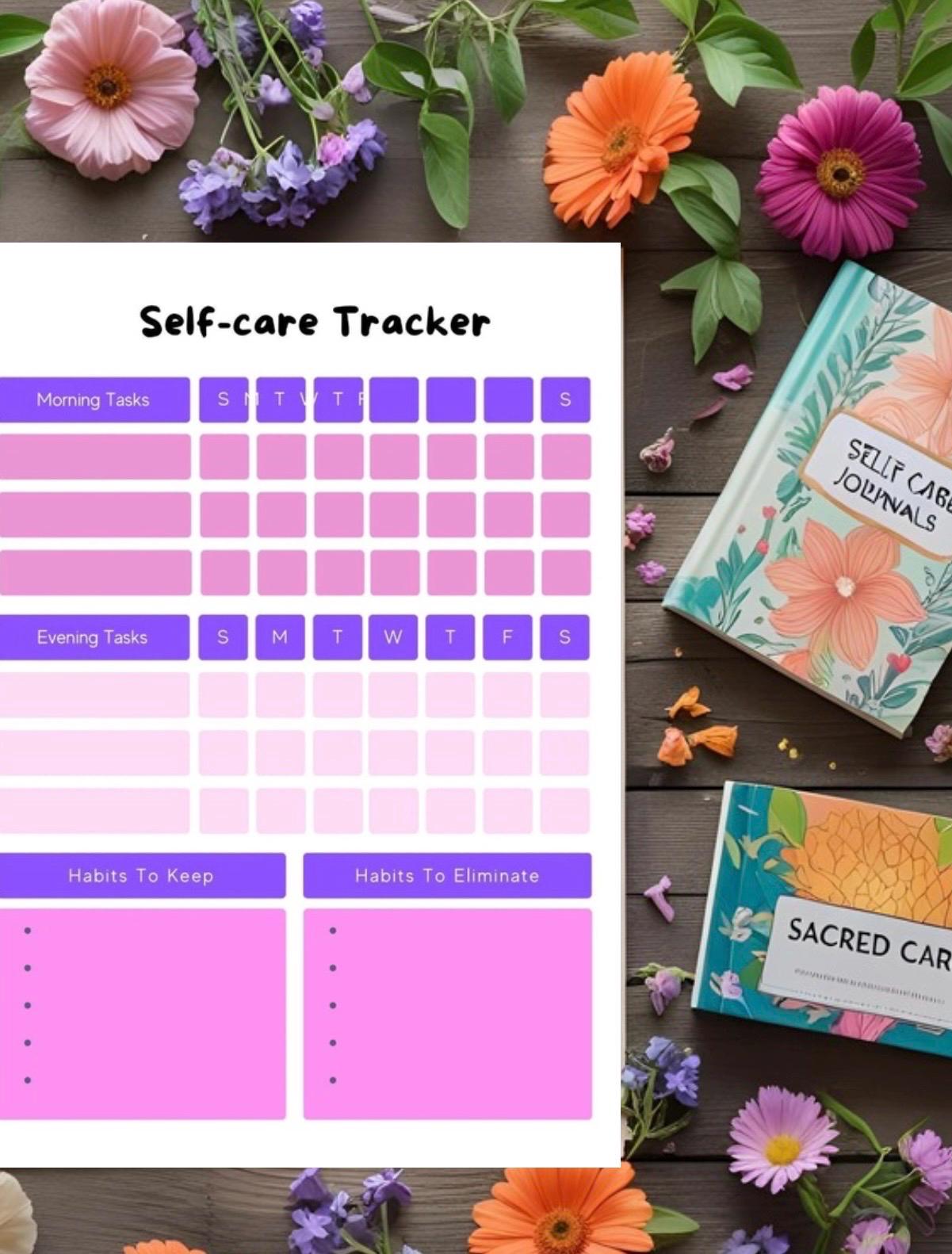 Sacred Self Care Journal for Reflection, Healing, and Growth - Wellness Planner with Affirmations, Mood Trackers, and Check-ins