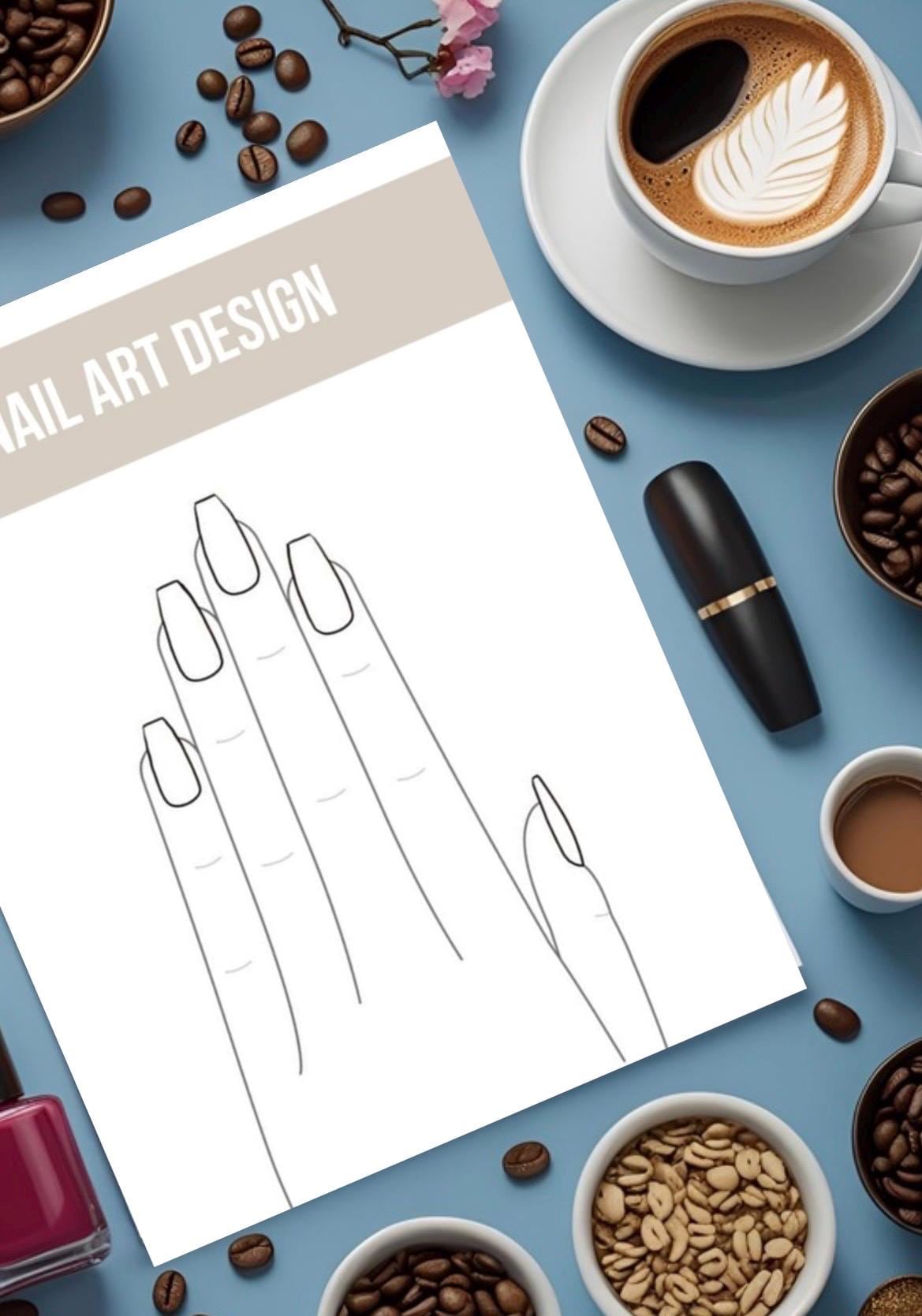 Nail Art Planner for Designs and Color Palettes - Organize Ideas, Materials, Pricing - Professional and Beginner Friendly