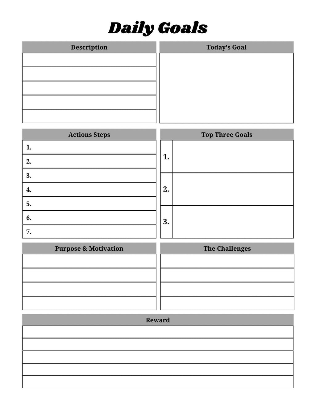 Comprehensive Life Planner Printable for Wellness & Time Management | Daily Weekly Monthly Organizer Goal Setting Tracker PDF