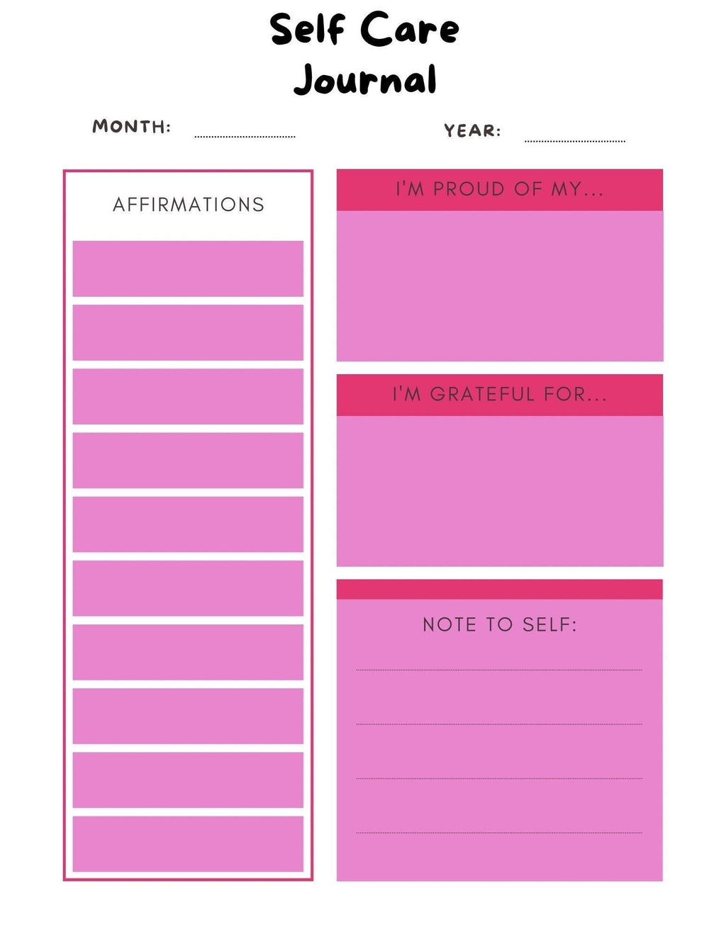 Sacred Self Care Journal for Reflection, Healing, and Growth - Wellness Planner with Affirmations, Mood Trackers, and Check-ins