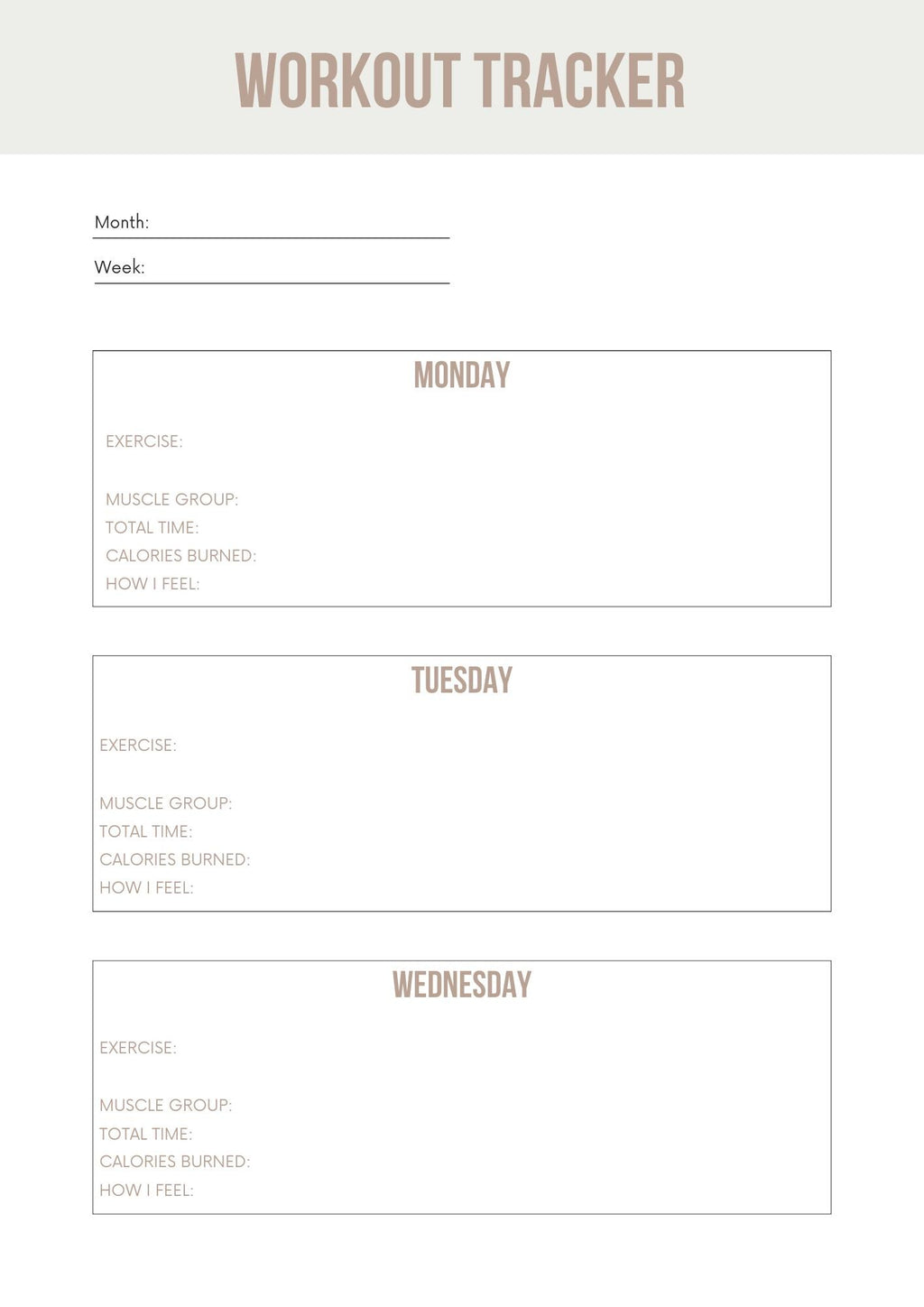 Fitness Planner & Tracker | Daily Workout, Nutrition, Goals | Printable Health - Wellness Organizer | Stay Motivated - Achieve Milestones
