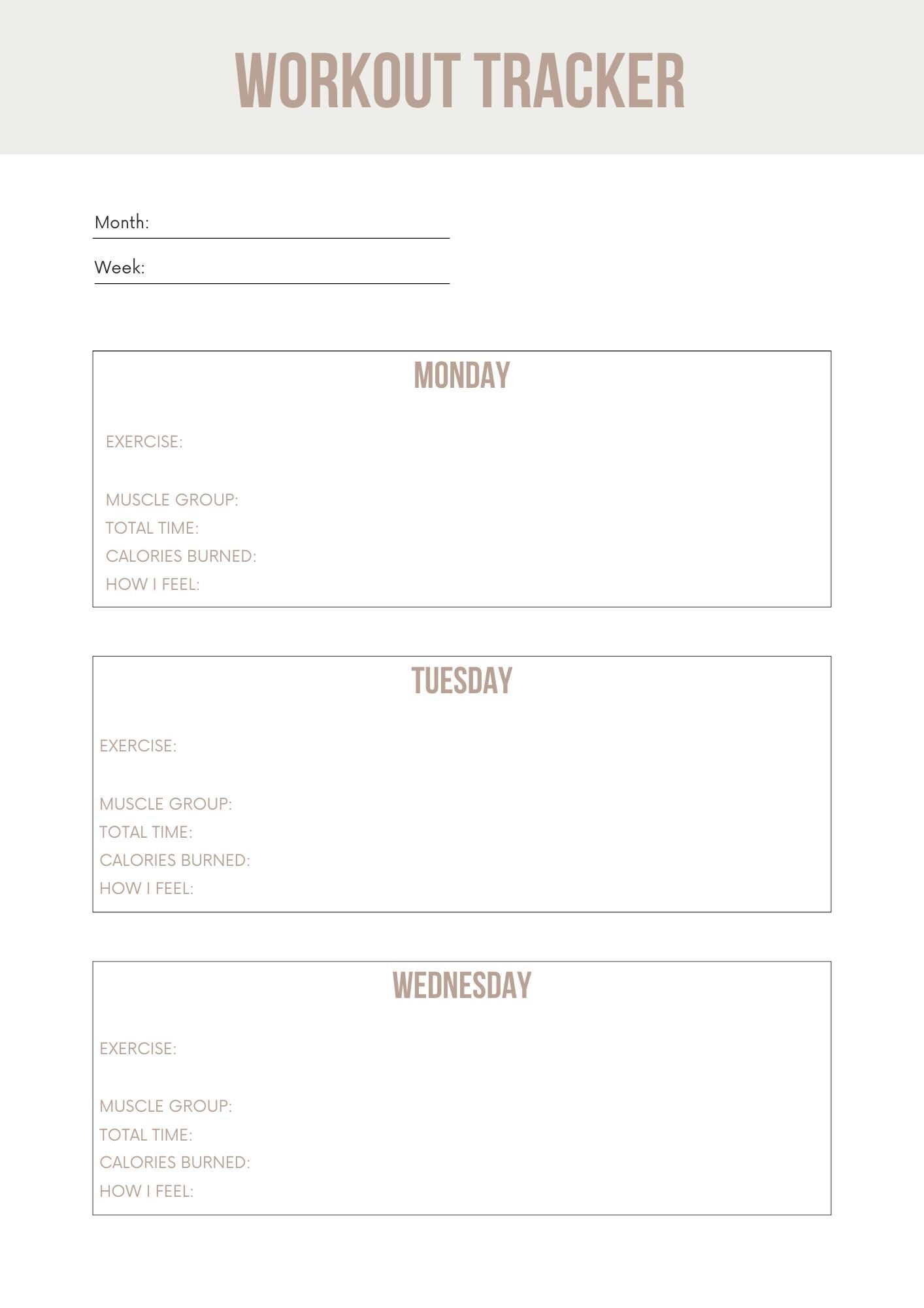 Fitness Planner & Tracker | Daily Workout, Nutrition, Goals | Printable Health - Wellness Organizer | Stay Motivated - Achieve Milestones