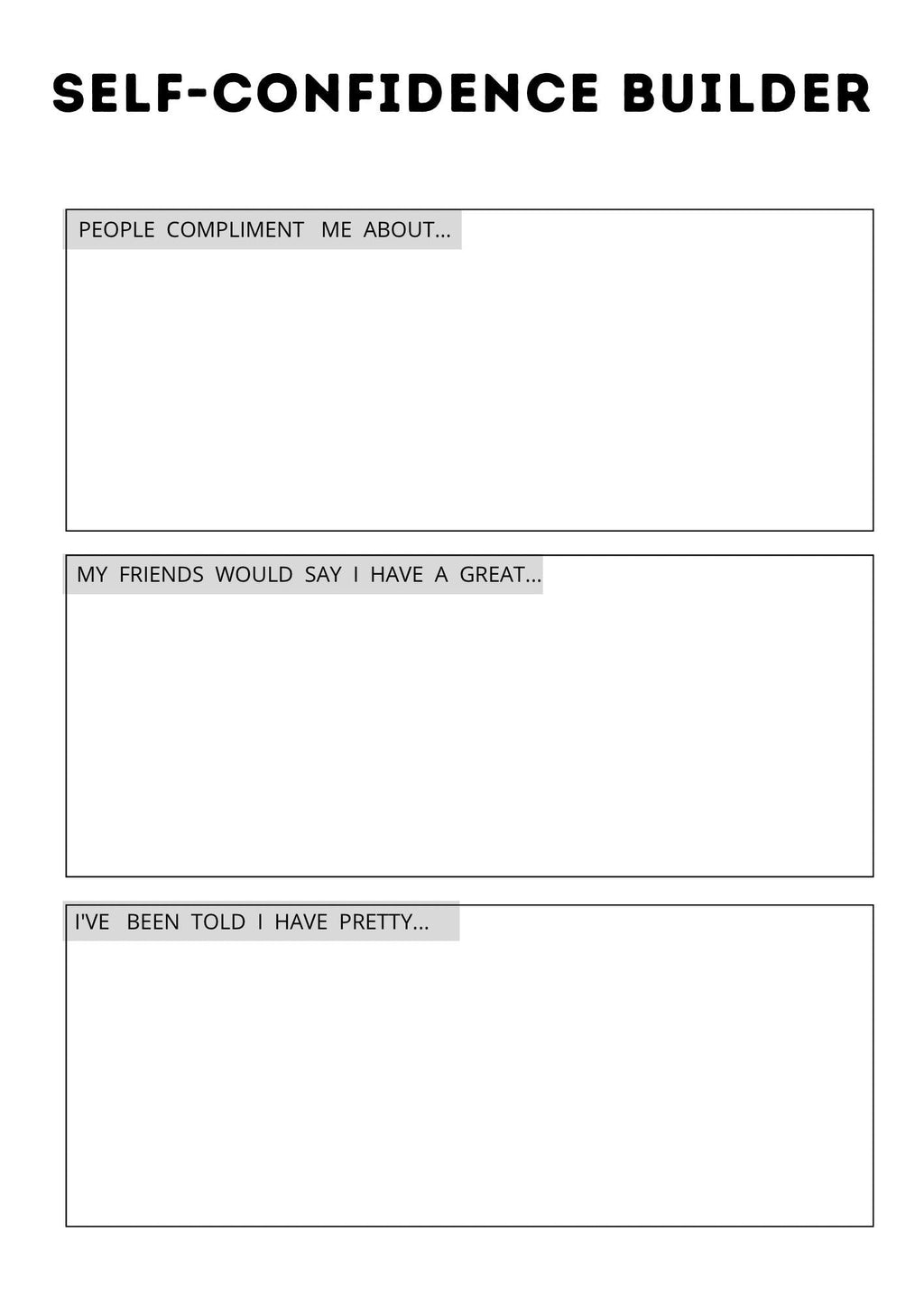 Daily Self-Confidence & Mindset Tracker | Printable Boost Self-Esteem Journal | Confidence Planner PDF | Self-Growth Workbook
