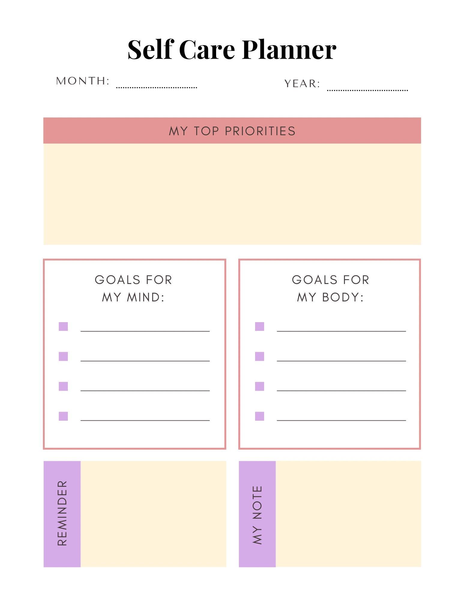 Daily Wellness Planner | Mindfulness Journal & Self-Care Tracker | Printable PDF for Positive Mental Health - Habits