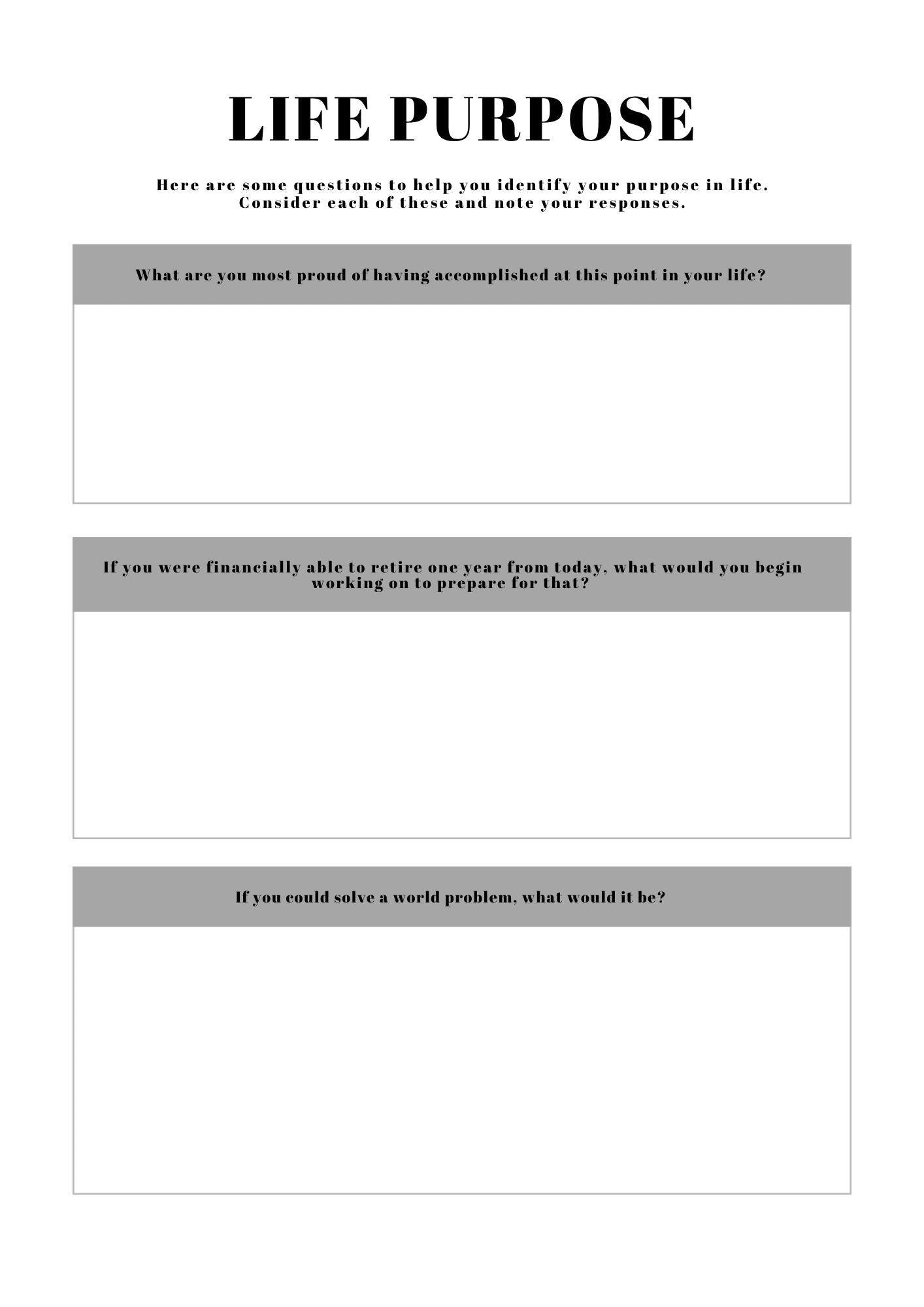 Passion & Purpose Guided Journal - Find Your True Passions and Align with Your Purpose for a Fulfilling Life - Printable PDF Planner