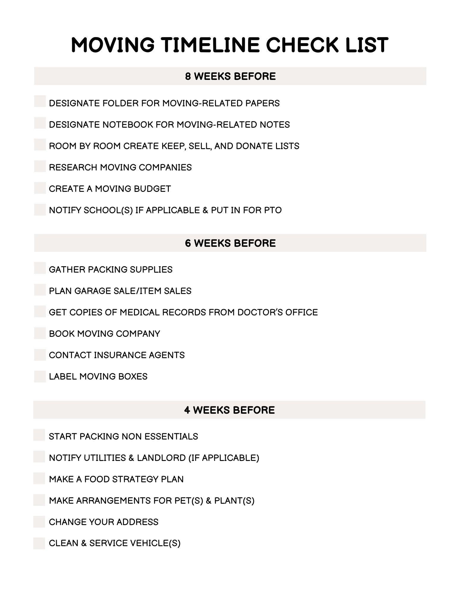 Moving Guide and Tips Planner | Printable Checklist for a Seamless Move