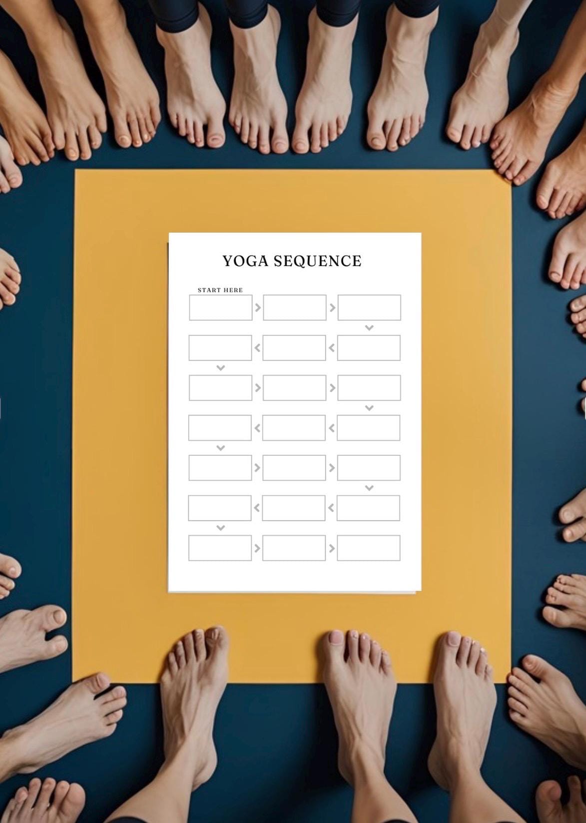 Yoga Session Log Printable Tracker to Enhance Practice & Track Progress | Mindful Reflection, Goal Setting, Poses - More