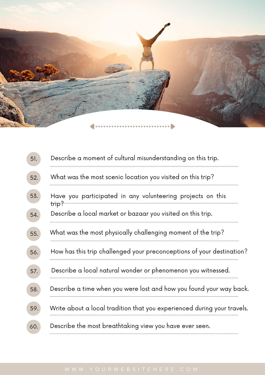 Travel Journal Prompts - Capture Memories & Reflections | Unique Gift Idea for Adventurers | Inspire Mindful Travel Writing