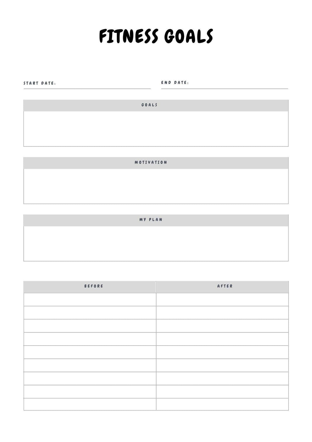 Fitness Goal Crusher Printable Planner - Motivate, Track Progress, Stay Organized - Instant Download