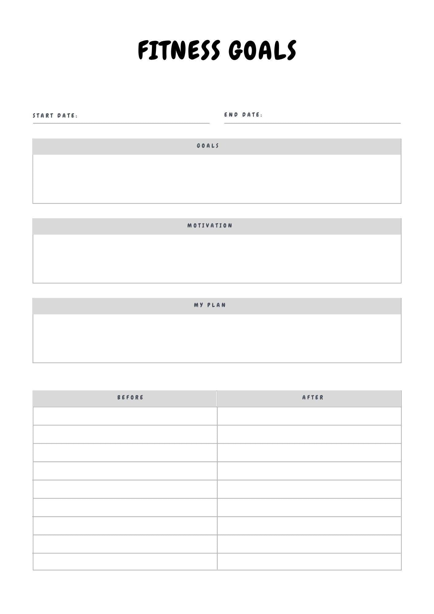 Fitness Goal Crusher Printable Planner - Motivate, Track Progress, Stay Organized - Instant Download