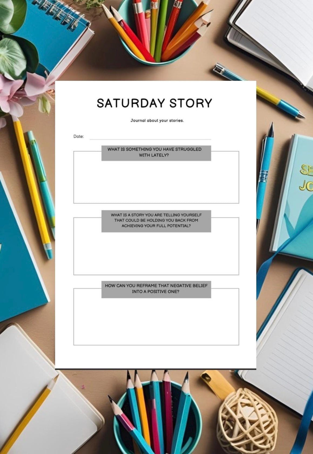 Self-Care Journaling Planner PDF | Daily Reflection, Goal Setting & Mindfulness | Printable Daily - Weekly Journal Pages | Instant Download
