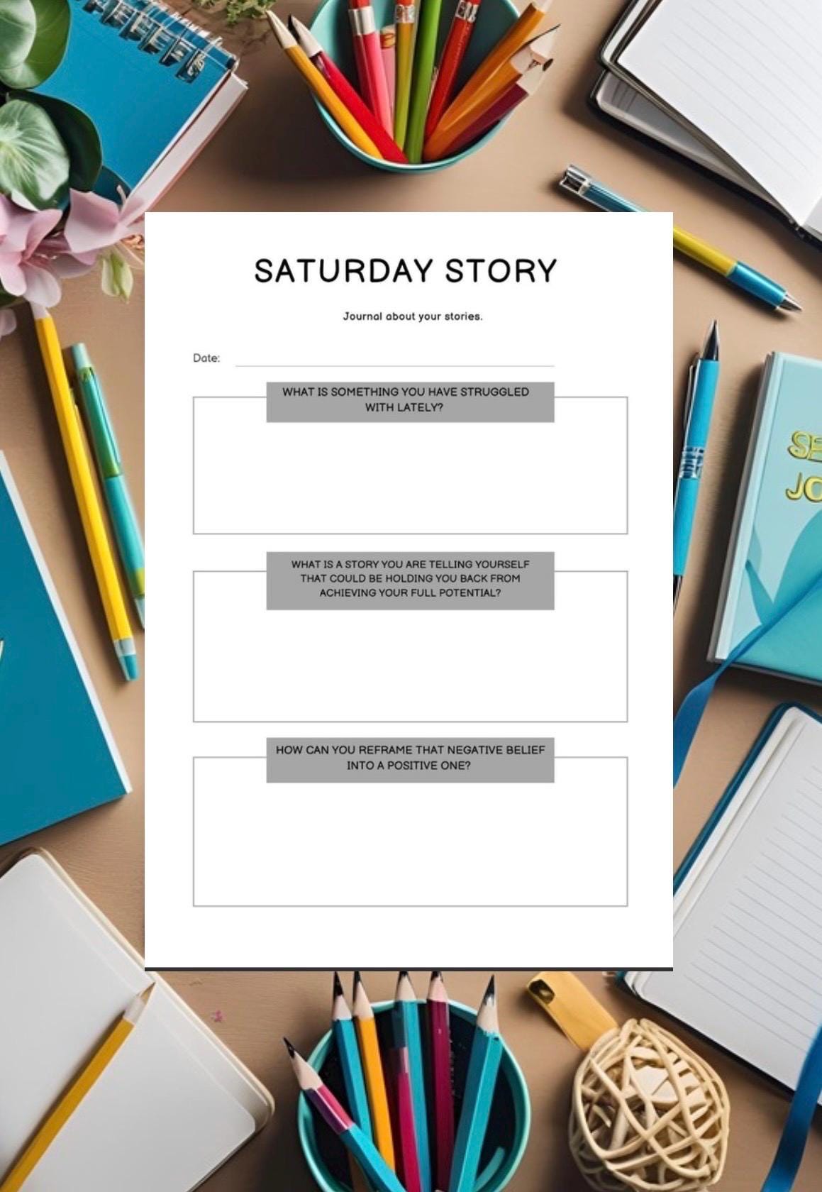 Self-Care Journaling Planner PDF | Daily Reflection, Goal Setting & Mindfulness | Printable Daily - Weekly Journal Pages | Instant Download