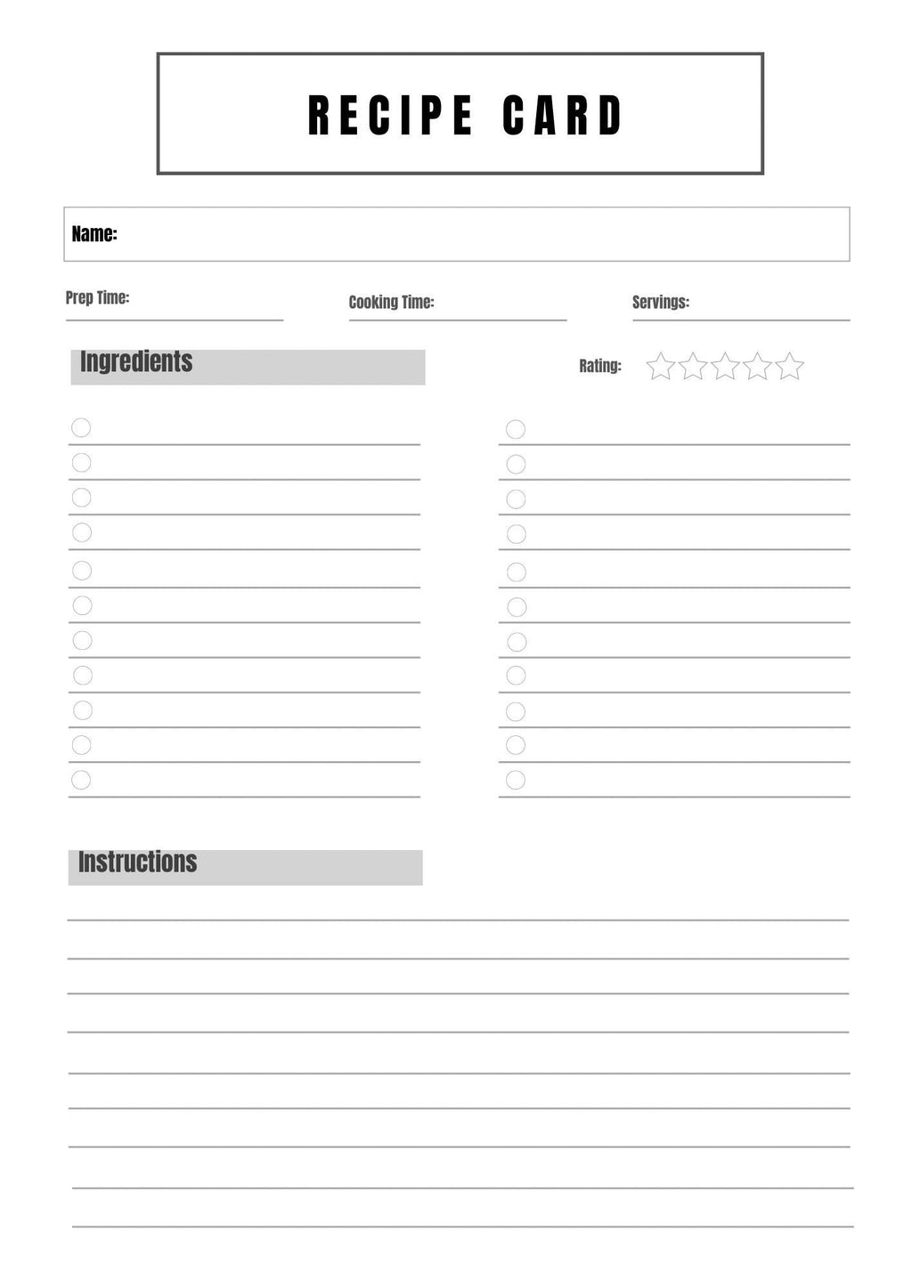 Recipe Cards Bundle