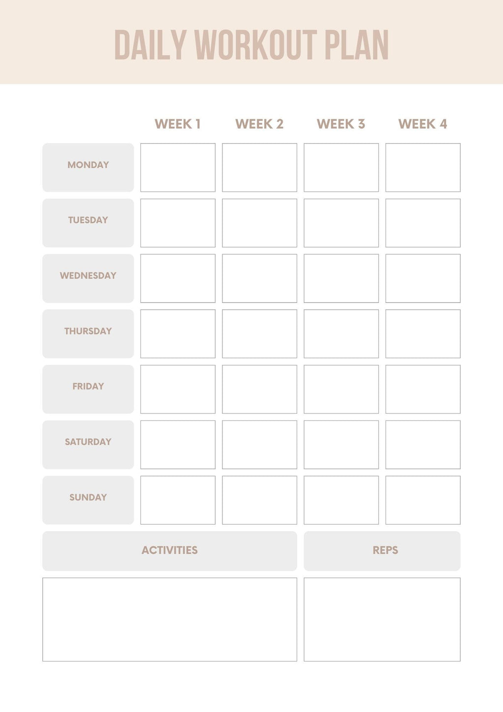 Fitness Planner & Tracker | Daily Workout, Nutrition, Goals | Printable Health - Wellness Organizer | Stay Motivated - Achieve Milestones