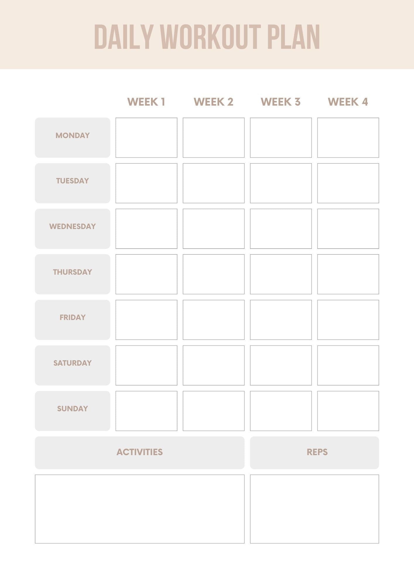 Fitness Planner & Tracker | Daily Workout, Nutrition, Goals | Printable Health - Wellness Organizer | Stay Motivated - Achieve Milestones