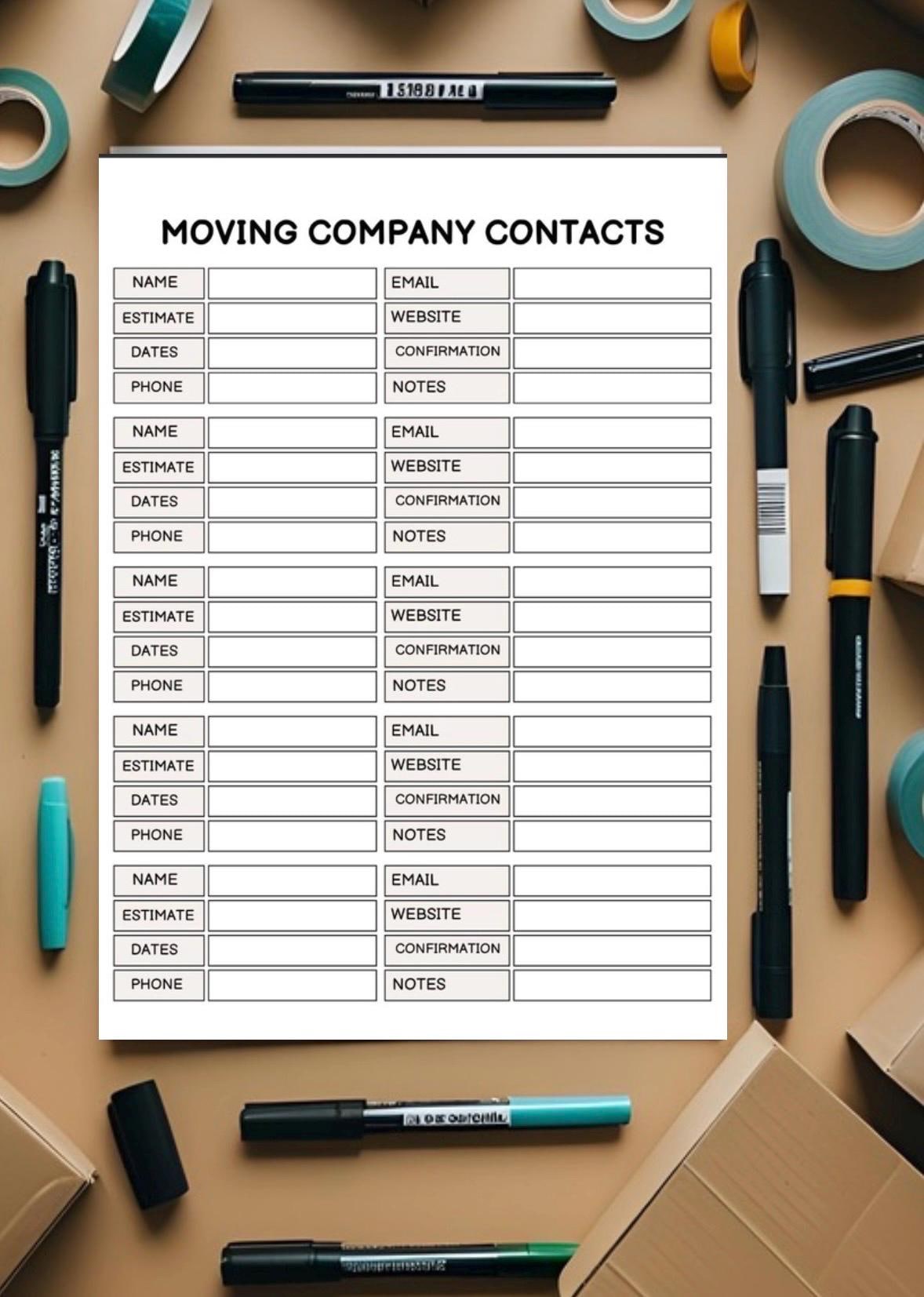 Moving Guide and Tips Planner | Printable Checklist for a Seamless Move
