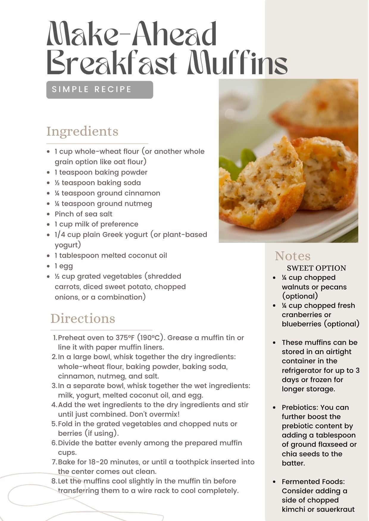 Delicious Healthy Breakfast Recipes | Easy Meal Prep Ideas for Kids & Adults - Nutritious Start to Your Day - Digital Download