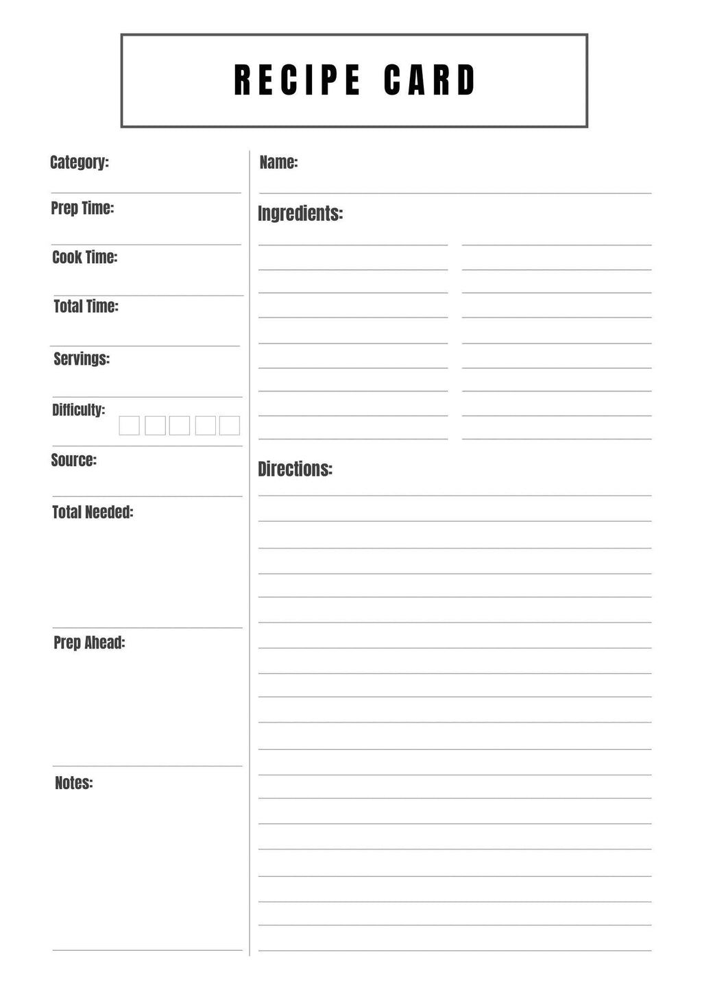 Recipe Cards Bundle