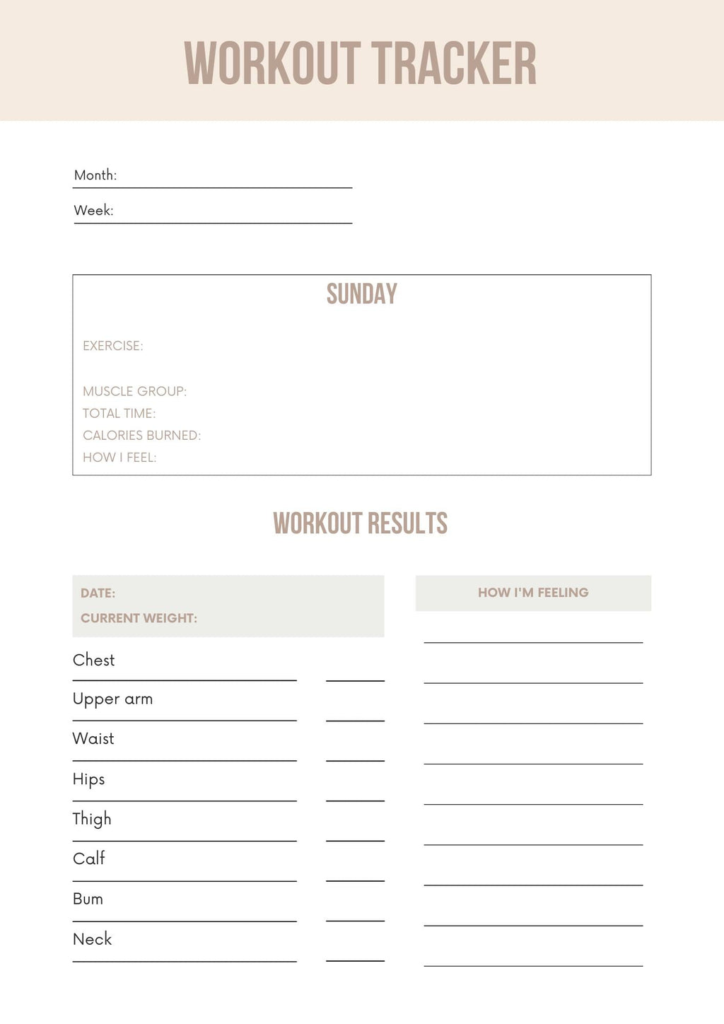 Fitness Planner & Tracker | Daily Workout, Nutrition, Goals | Printable Health - Wellness Organizer | Stay Motivated - Achieve Milestones