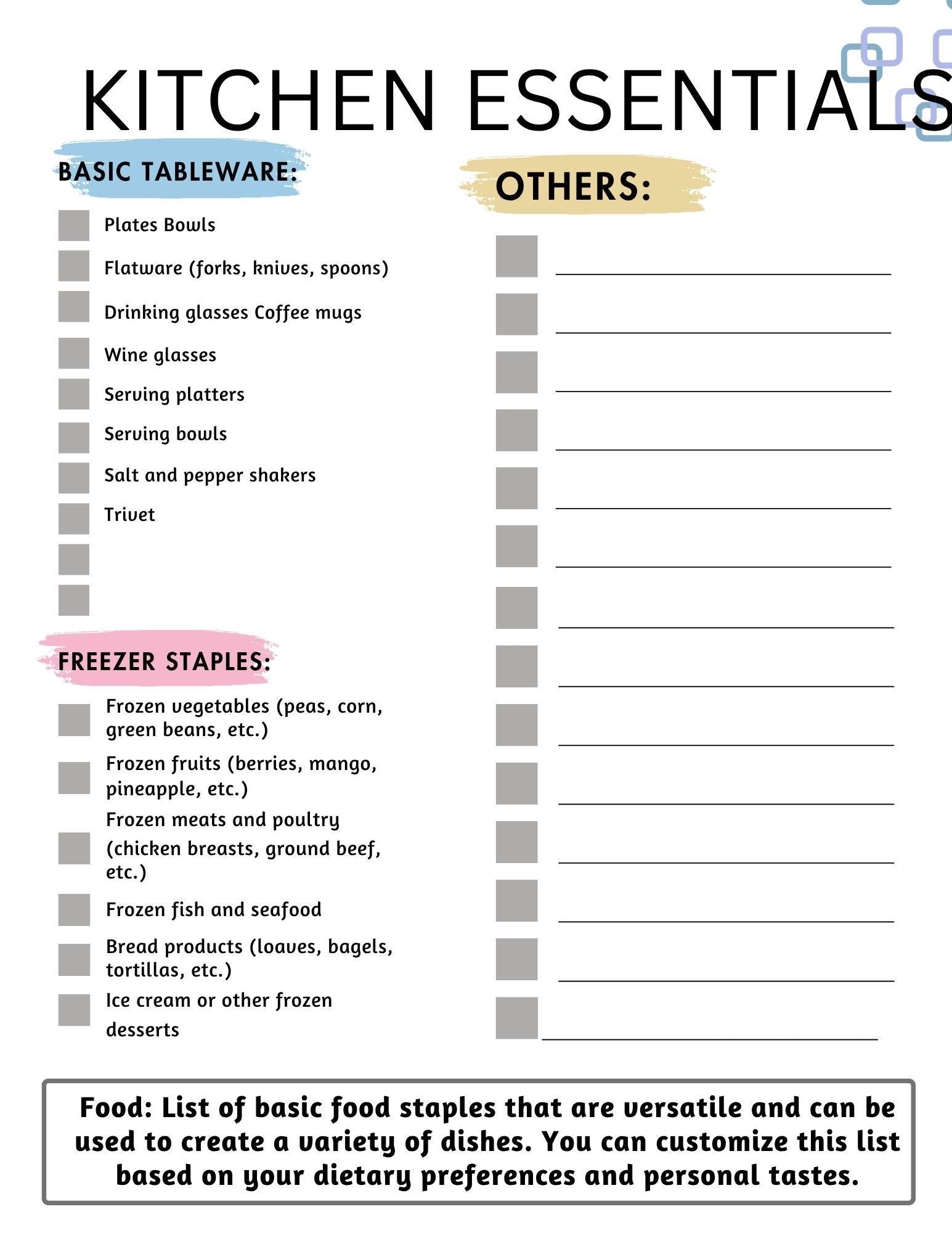 New Home Essentials Checklist Printable | Complete Moving In Guide for First-Time Homeowners