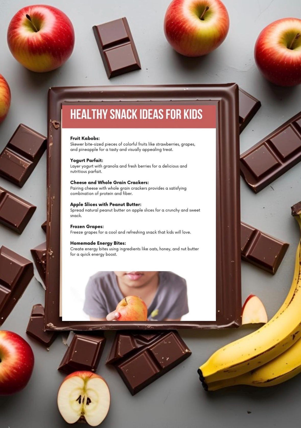 Nutritious & Delicious Kids' Snack Ideas Pack | Healthy Treats for Lunchboxes | Fruit Kabobs, Veggie Sticks, Parfaits | Easy Recipes