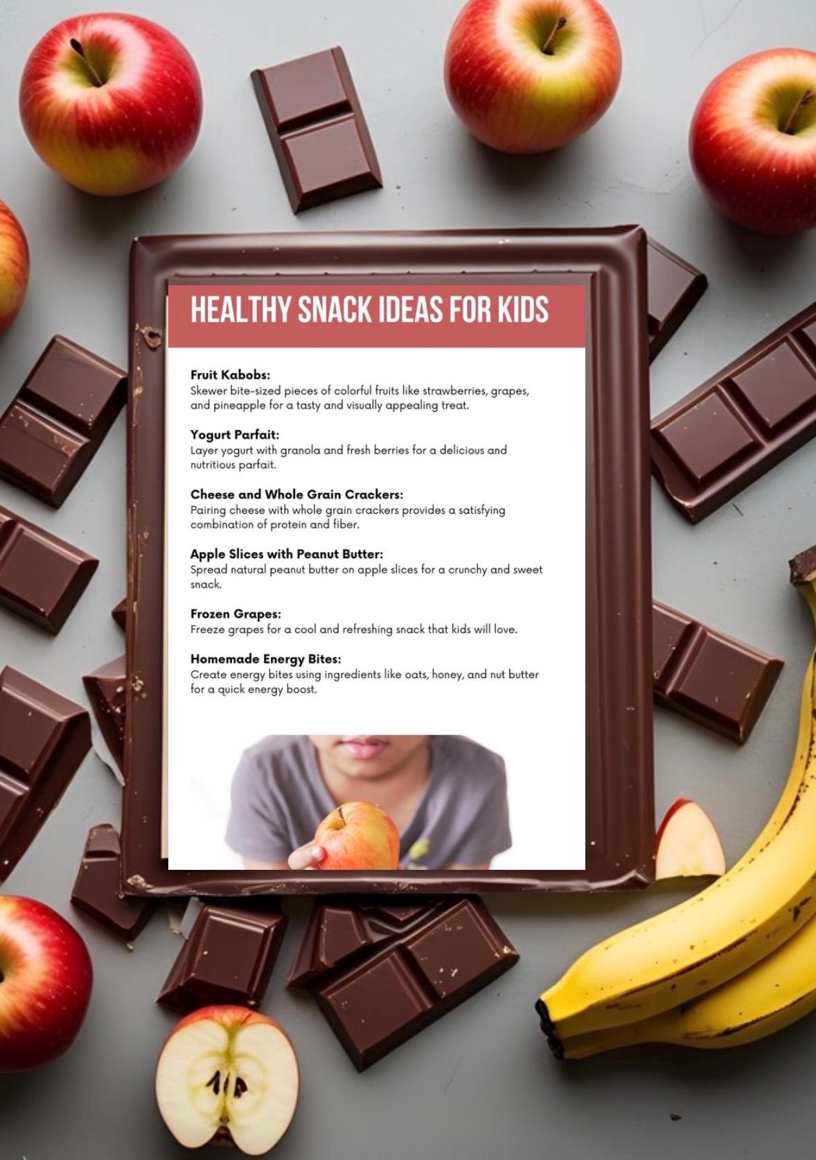 Nutritious & Delicious Kids' Snack Ideas Pack | Healthy Treats for Lunchboxes | Fruit Kabobs, Veggie Sticks, Parfaits | Easy Recipes