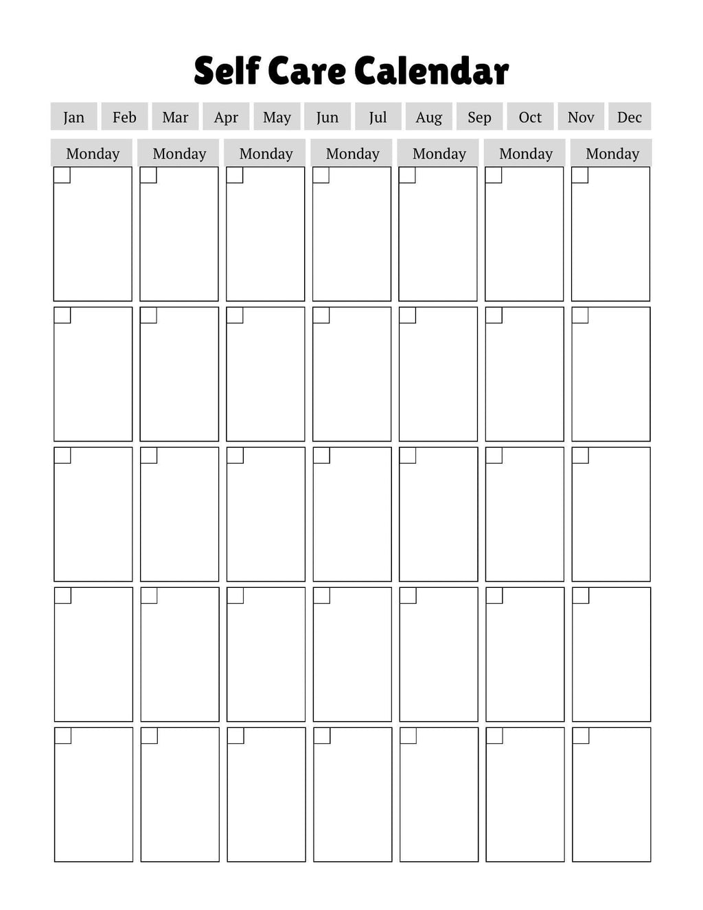 Daily Self Care Planner Mood Tracker | Wellness & Mindfulness Journal PDF for Mental Health | Printable Habit - Gratitude Tracker for