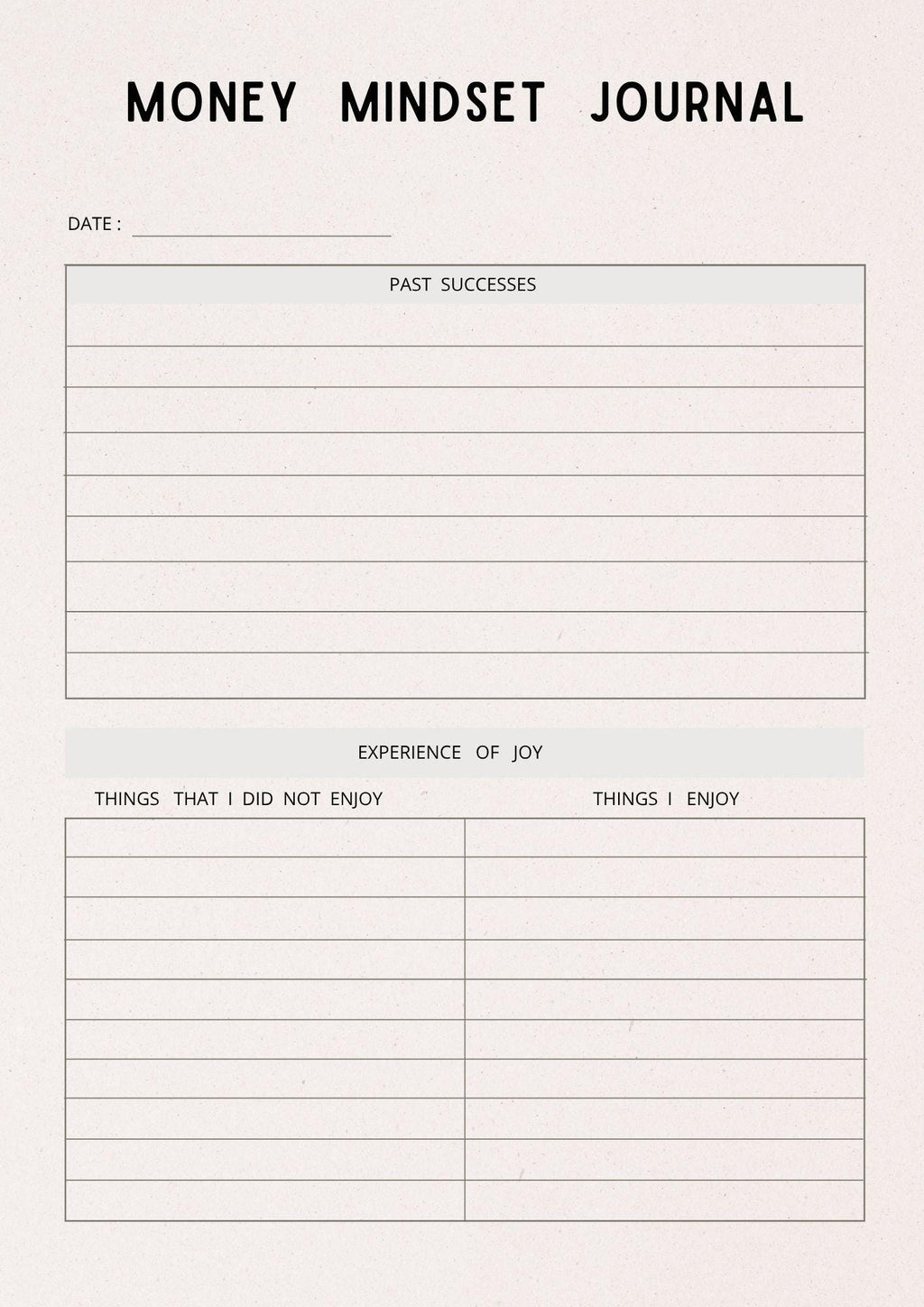 Money Mindset Journal & Abundance Affirmations | Financial Growth Planner PDF | Wealth Building Workbook for Manifesting Prosperity -