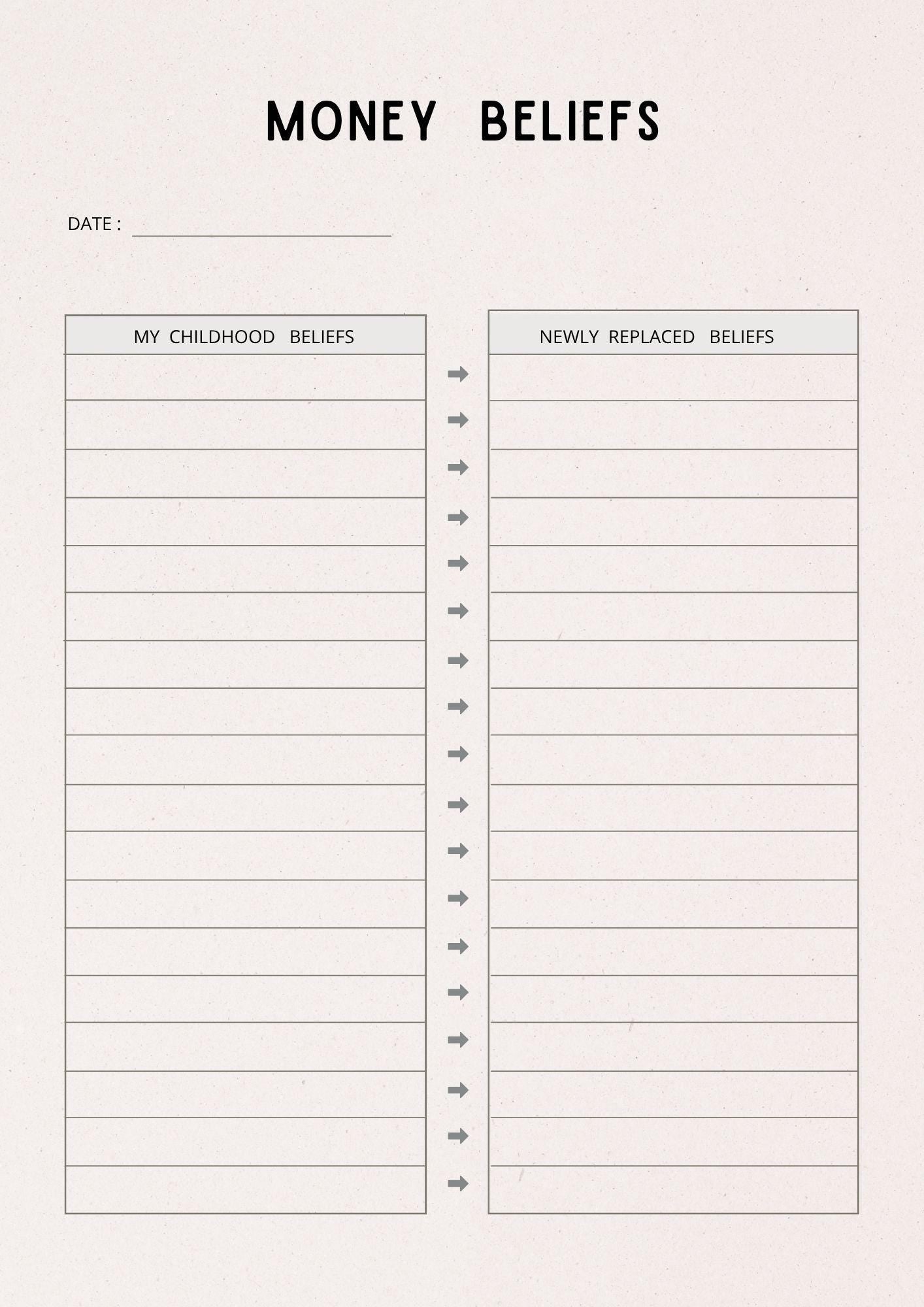 Money Mindset Journal & Abundance Affirmations | Financial Growth Planner PDF | Wealth Building Workbook for Manifesting Prosperity -