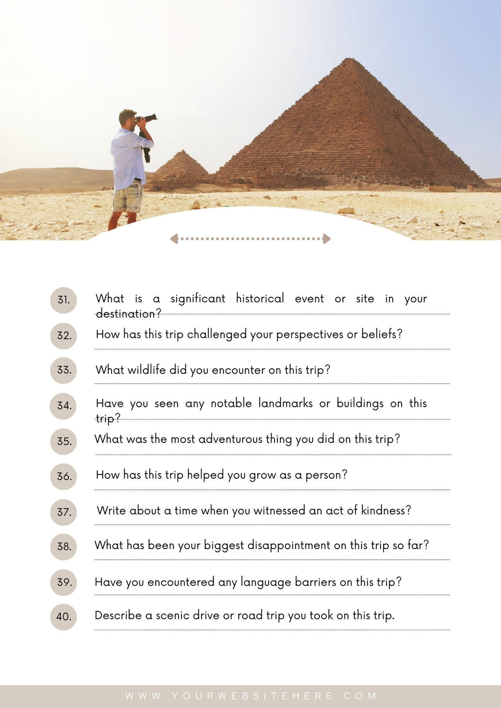 Travel Journal Prompts - Capture Memories & Reflections | Unique Gift Idea for Adventurers | Inspire Mindful Travel Writing