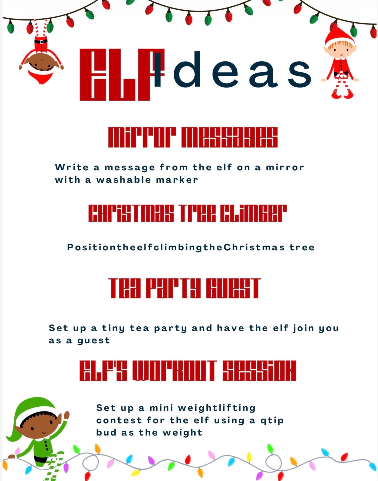 Christmas Elf Ideas PDF Pack: 25 Creative and Funny Elf on the Shelf Scenarios for Kids | Instant Download | Stress-Free Holiday Magic