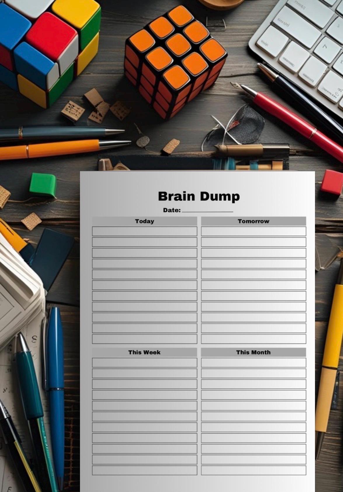 Clear Your Mind: Brain Dump & Focus Planner Bundle | Organize Thoughts, Boost Productivity | Instant Download