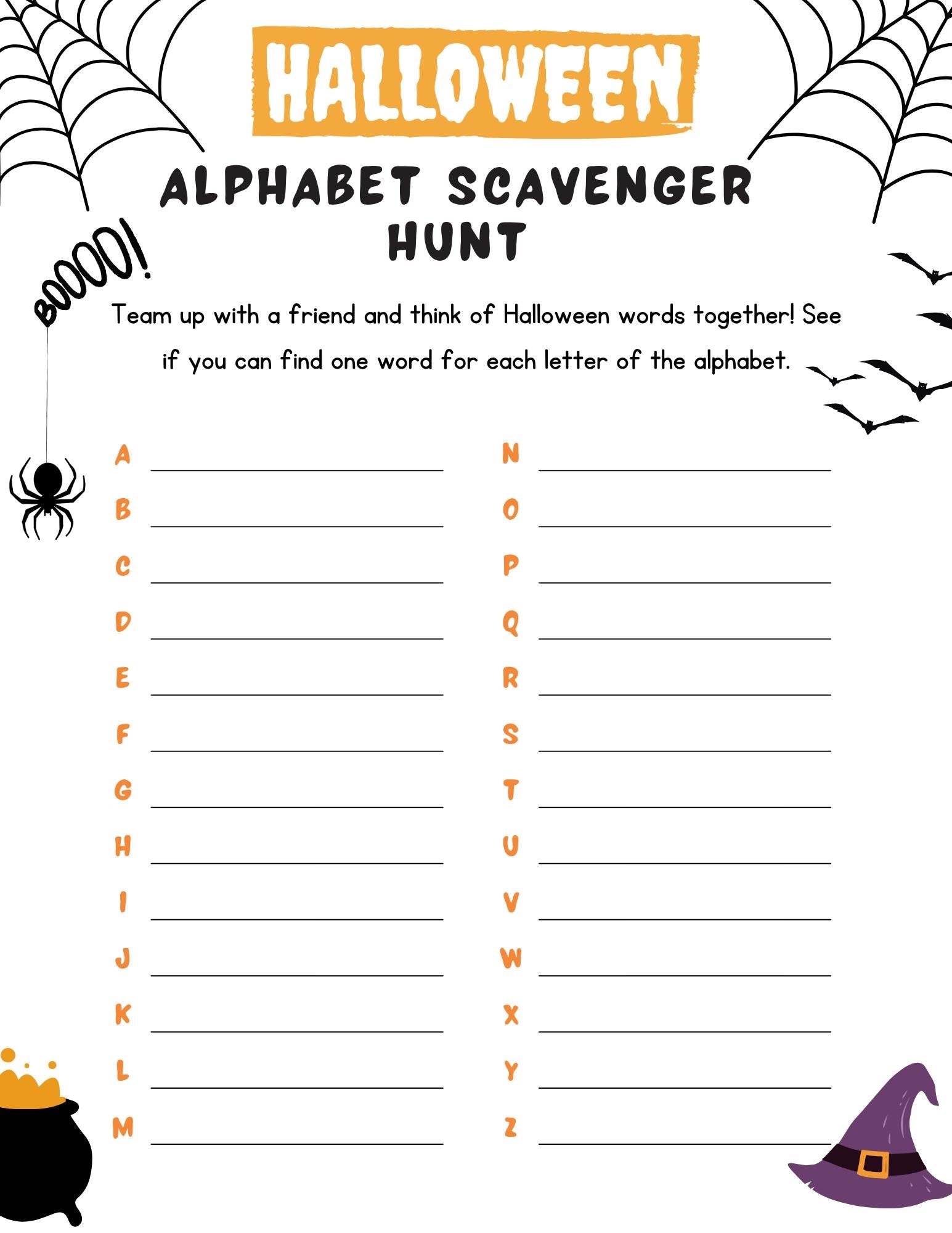 Fun & Spooky Halloween Scavenger Hunt - Printable Game for Kids - Families, Perfect for Parties - Trick-or-Treating Adventures