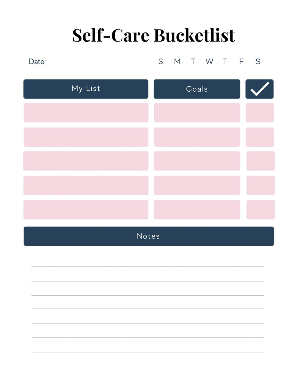 Daily Wellness Planner | Mindfulness Journal & Self-Care Tracker | Printable PDF for Positive Mental Health - Habits