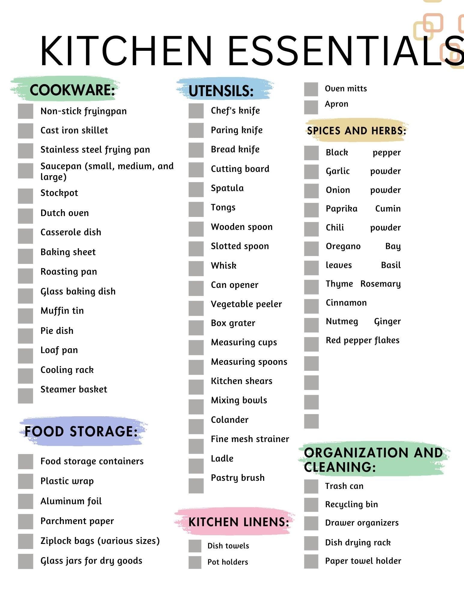 New Home Essentials Checklist Printable | Complete Moving In Guide for First-Time Homeowners