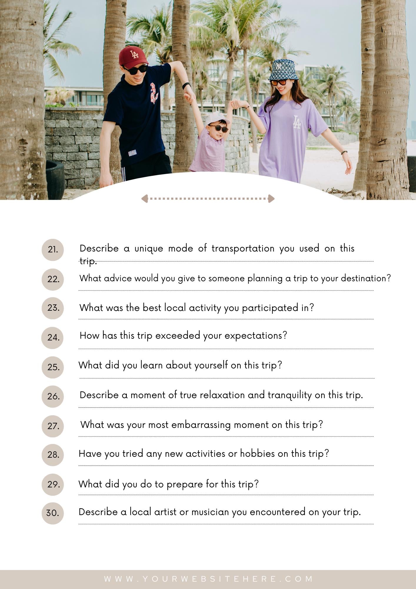 Travel Journal Prompts - Capture Memories & Reflections | Unique Gift Idea for Adventurers | Inspire Mindful Travel Writing