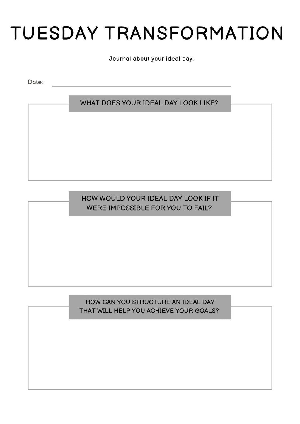 Printable Journaling Planner | Daily Reflection, Goal Setting & Mindfulness | Guided Prompts | Instant Download | Undated PDF