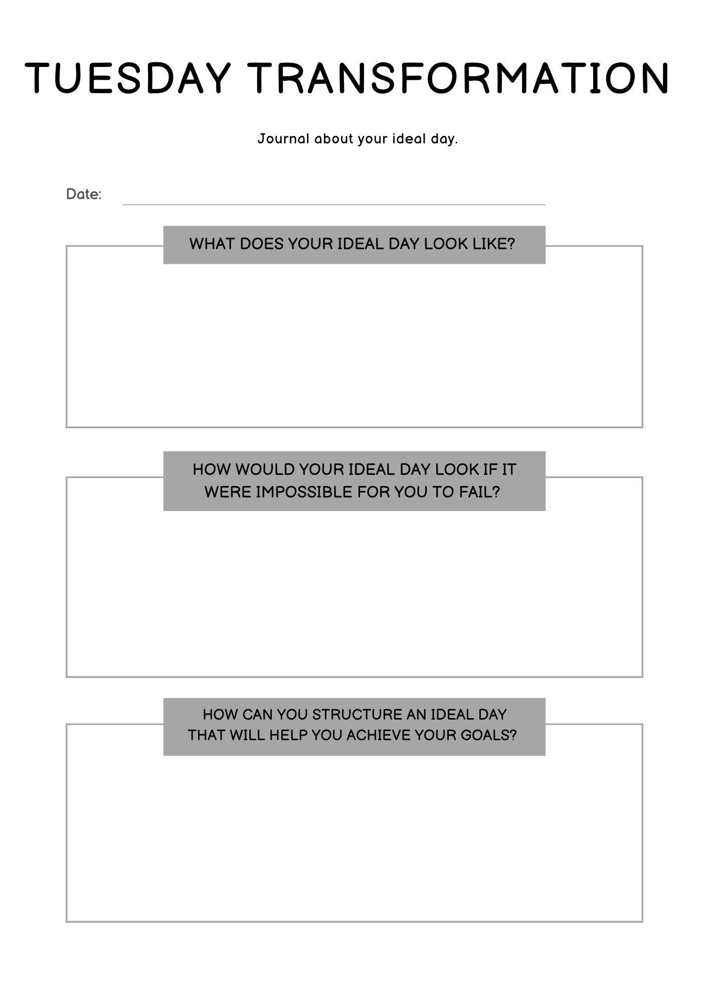 Printable Journaling Planner | Daily Reflection, Goal Setting & Mindfulness | Guided Prompts | Instant Download | Undated PDF
