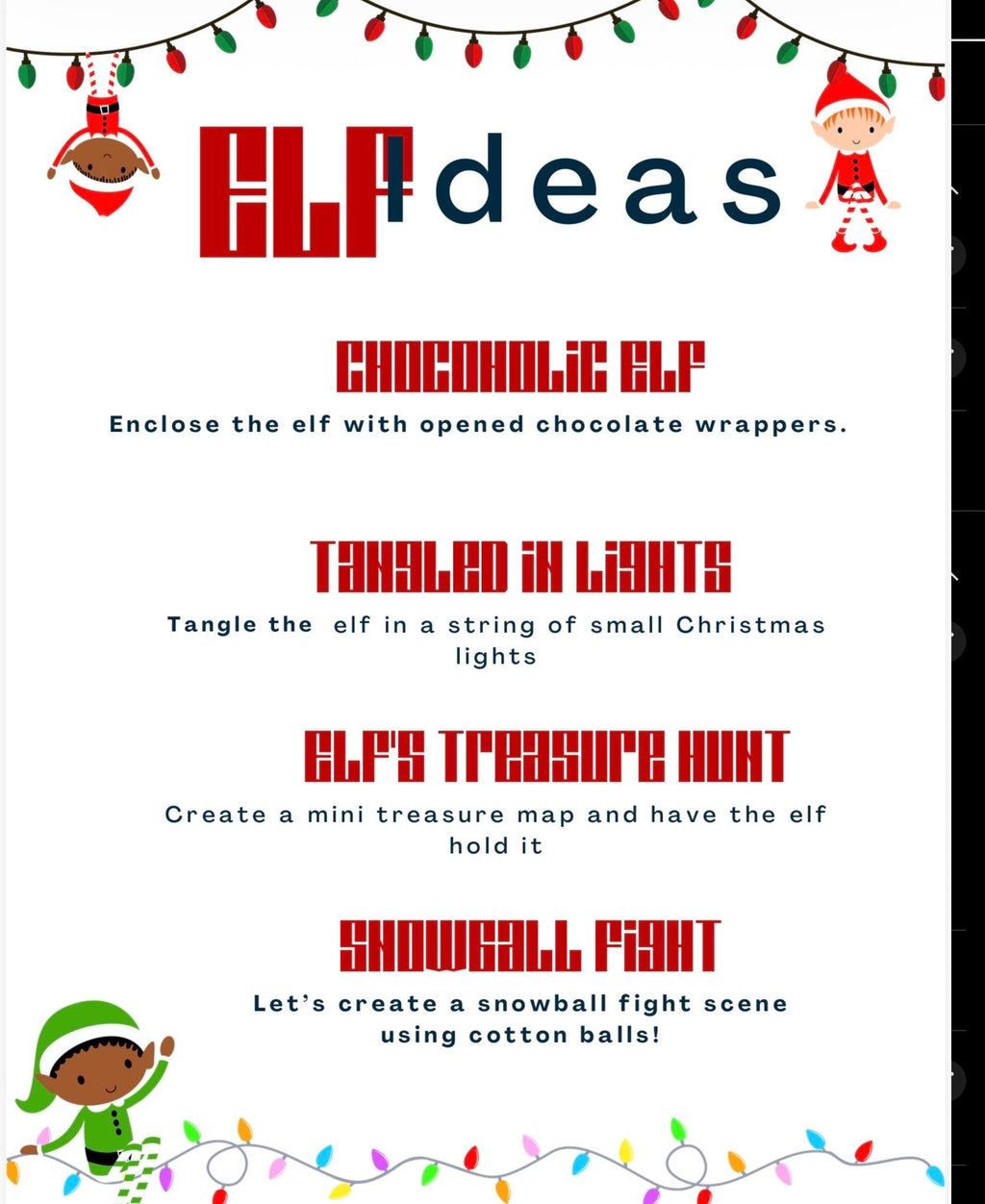 Christmas Elf Ideas PDF Pack: 25 Creative and Funny Elf on the Shelf Scenarios for Kids | Instant Download | Stress-Free Holiday Magic