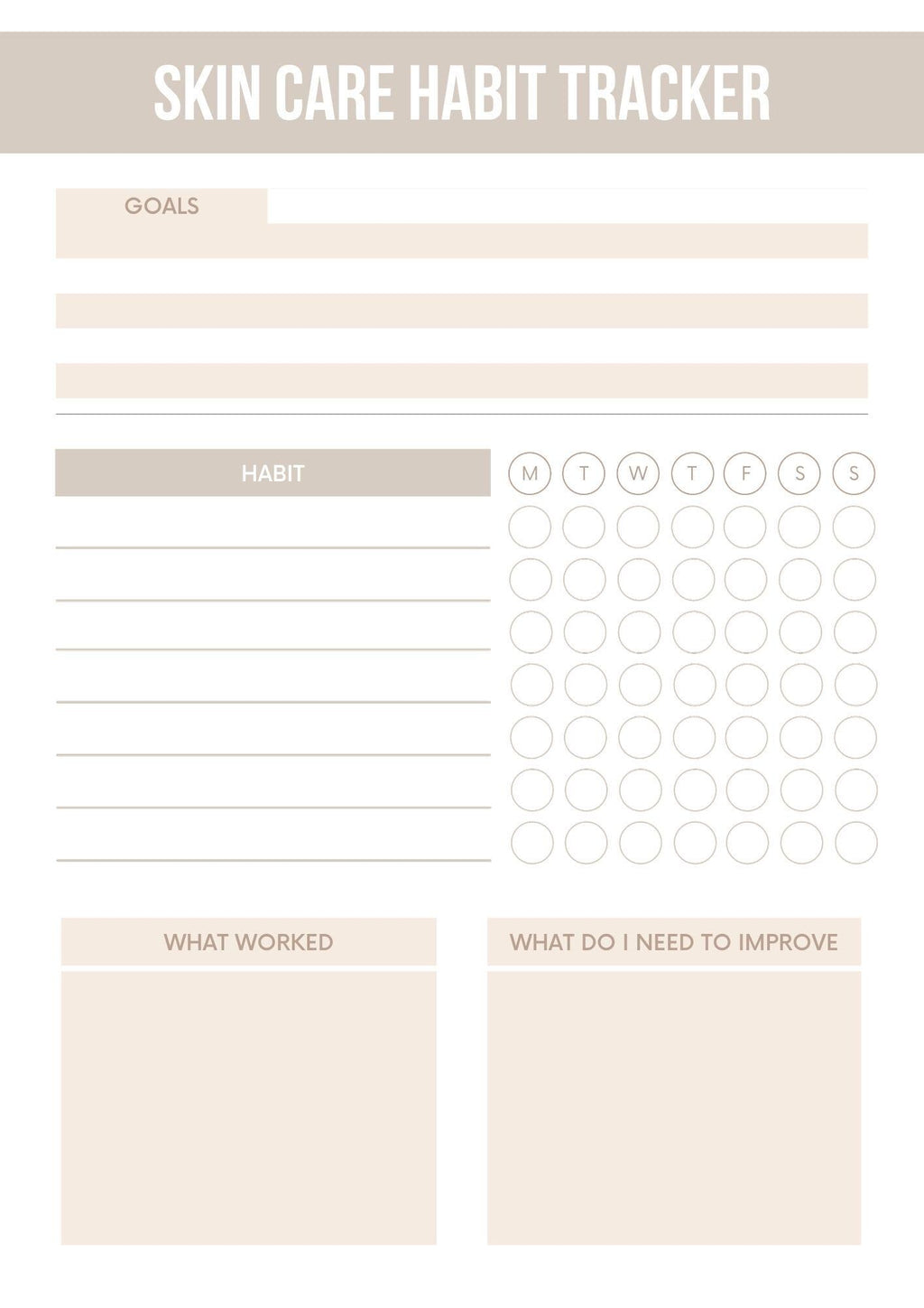 Skincare Routine Organizer | My Skin Profile and Care Planner | Beauty Journal | Personalized Skincare Tracker | Beauty Regimen Tool |