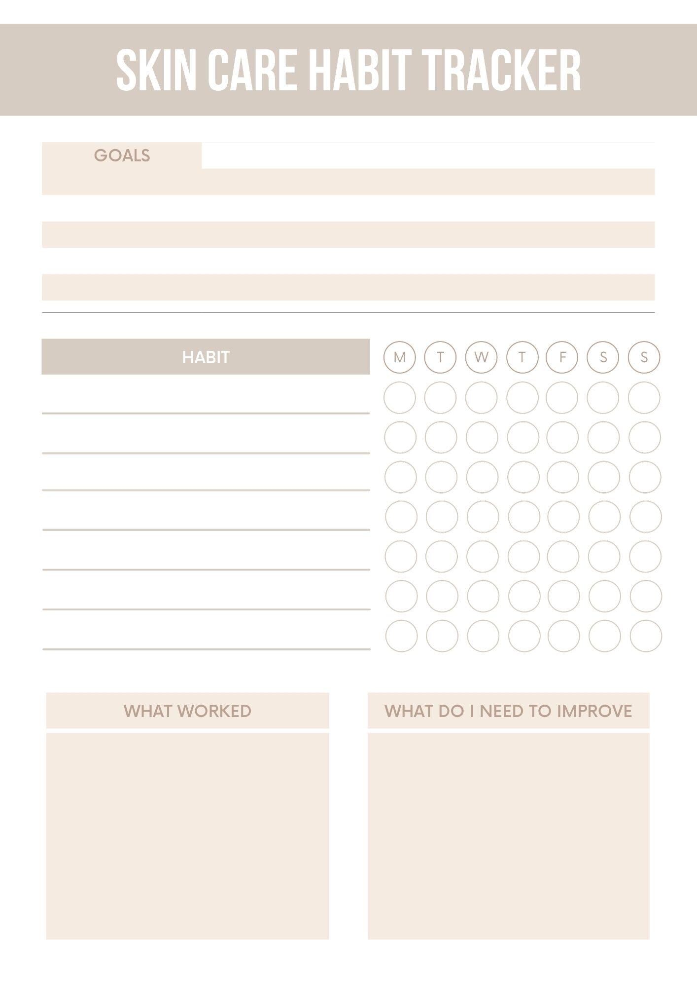 Skincare Routine Organizer | My Skin Profile and Care Planner | Beauty Journal | Personalized Skincare Tracker | Beauty Regimen Tool |