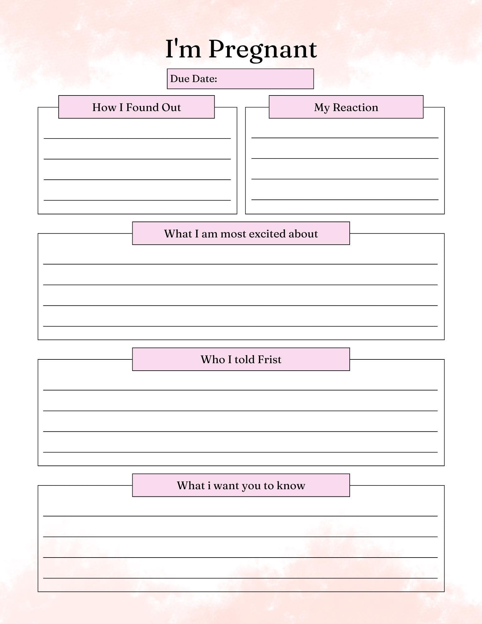 40 Weeks Pregnancy Journal | Expecting Mom's Diary | Baby Milestone Tracker | Pregnancy Memory Book