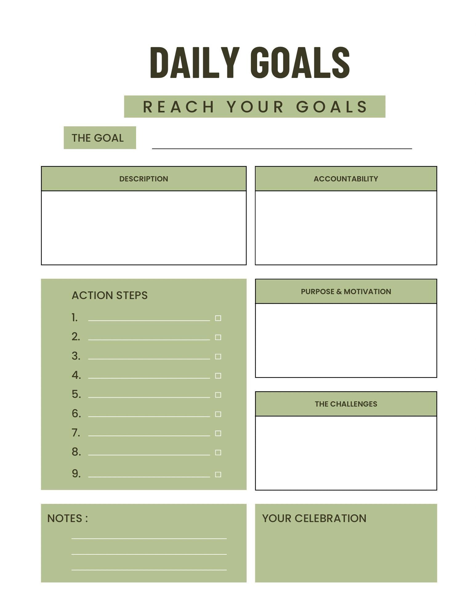 Ultimate Goal Planner Kit | SMART Goals, Vision Board, Action Plan | PDF Download - Goal Setting Workbook & Productivity Tracker - Digital