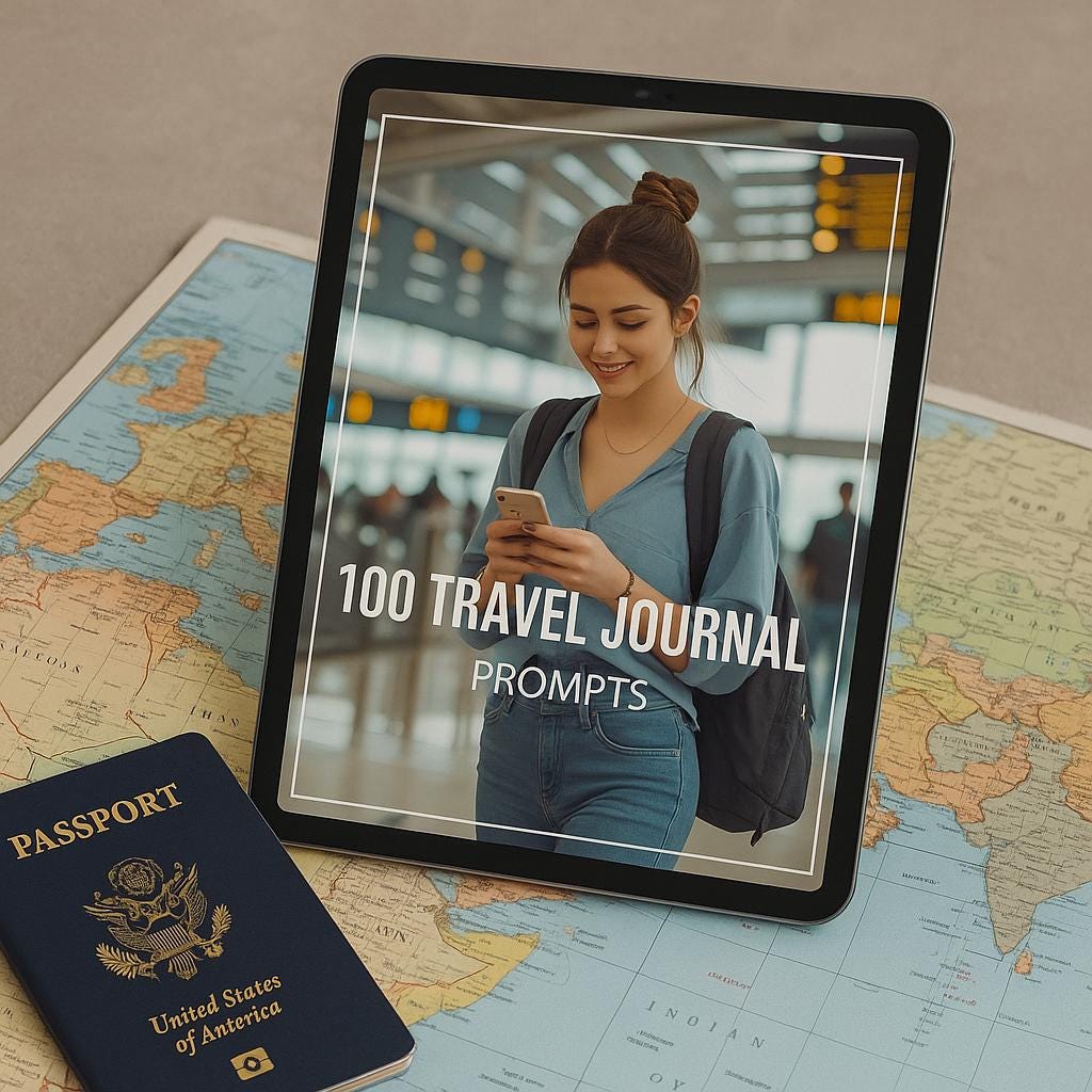 Travel Journal Prompts - Capture Memories & Reflections | Unique Gift Idea for Adventurers | Inspire Mindful Travel Writing