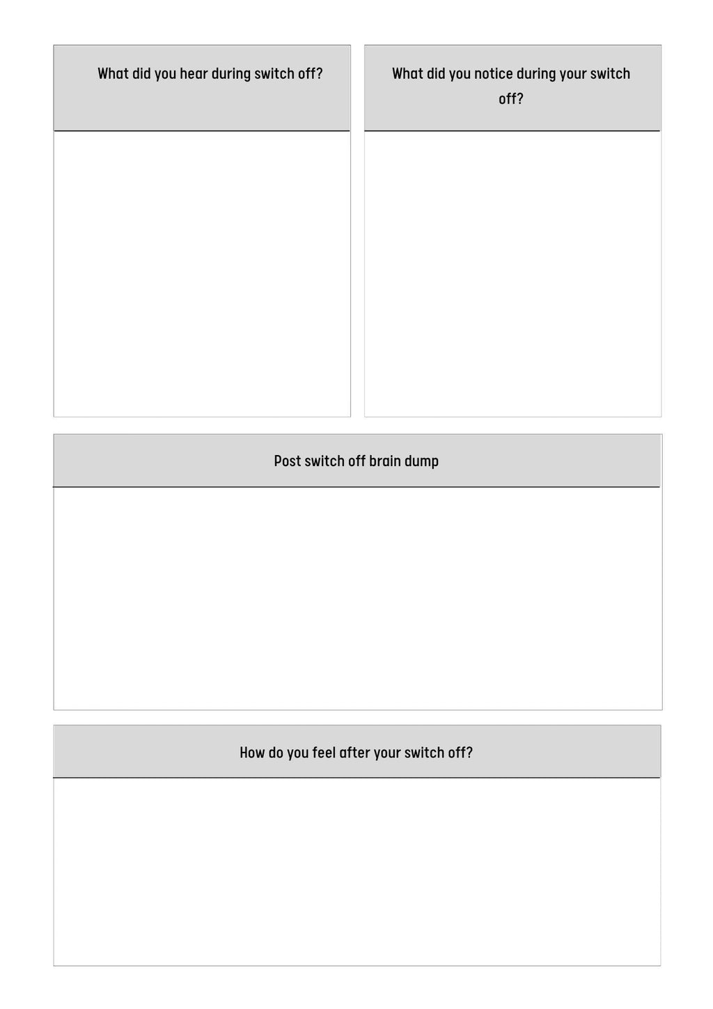 Digital switch off Detox Planner | Printable Self-Care Journal for Mindfulness & Relaxation | Daily Reflection Prompts - Tracker