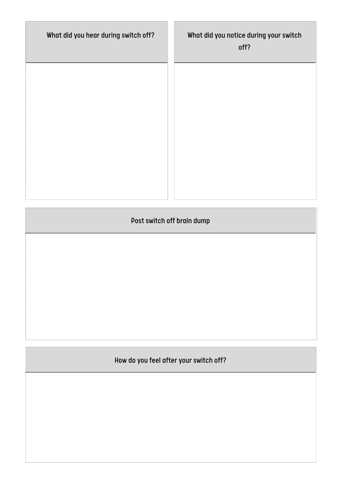 Digital switch off Detox Planner | Printable Self-Care Journal for Mindfulness & Relaxation | Daily Reflection Prompts - Tracker