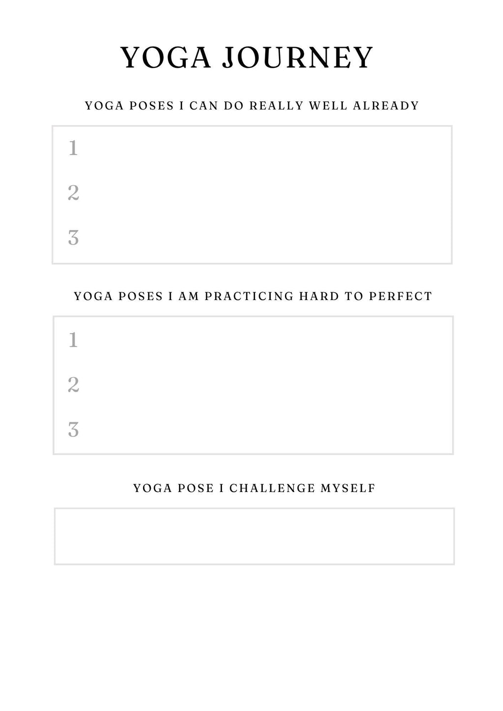 Yoga Session Log Printable Tracker to Enhance Practice & Track Progress | Mindful Reflection, Goal Setting, Poses - More