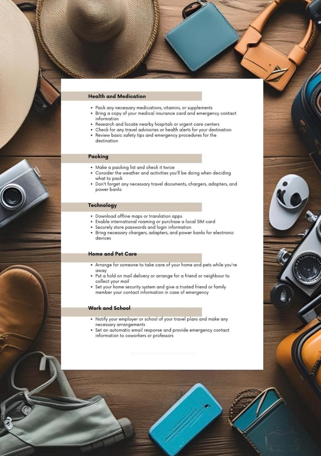 Printable Ultimate Travel Checklist | Stress-Free Packing List for Adventures | Travel Planner PDF | Organizer